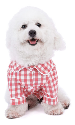 Pijamas Para Perros, Camisas A Cuadros De Algodón, Rop...