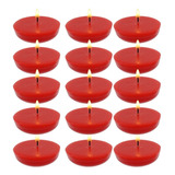 15 Velas Flotantes Color Rojo Aluzza