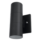 Luminario Pared Cilindro Doble Negro Mr16 Base Gu10 Exterior