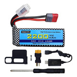 Amzzn Bateria Lipo De 11.1v 2200mah 30c 3s T-plug Con Cargad