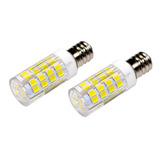 Hqrp Paquete De 2 Bombillas Led E12 De 110 V, Color Blanco .