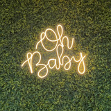 Painel Acrílico Led Neon Oh Baby Decoração Festa