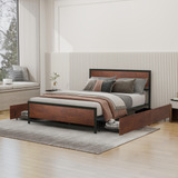 Alazyhome Base De Cama De Metal Tamano Queen Con 4 Cajones D