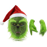 Máscara De Grinch Con Manos Y Guantes Para Navidad, Fiesta