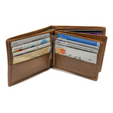 Billetera Hombre Cuero Capacidad Para 20 Tarjetas Porta Documentos Pesos Euros Dolares 2 Div P/ Billetes Modelo 0077