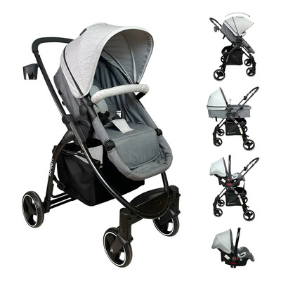 Carriola Trendy Kids Travel System Con Porta Bebé Infiniti Color Gris claro Chasis Negro | Meses sin interés