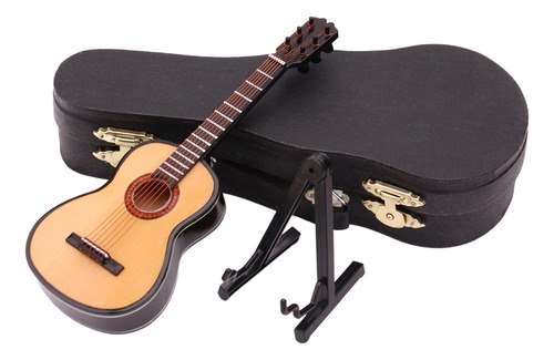 Modelo De Guitarra Clásica Con Soporte Y Estuche Juguete