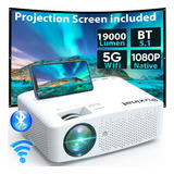 Nativo 1080p 19000 Lúmenes 5g Wifi Bluetooth Proyector, 500a