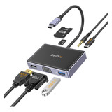 Adaptador Usb C A Hdmi Vga, Adaptador Multipuerto Usb C 7 En