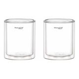 2 Copos De Whisky Bar Parede Dupla Vidro 300ml Bugatti Cor Transparente