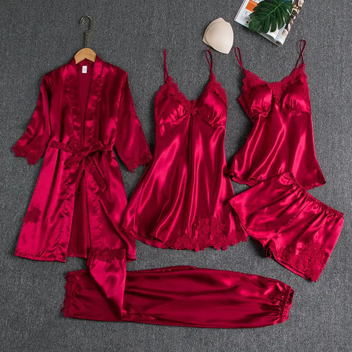 Conjunto De Dormir Borboleta Seda Luxo