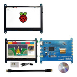 Tela Lcd 5 Pol Touch Capacitivo C/ Case 800x480 Raspberry Pi