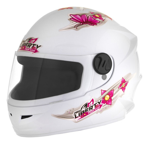 Capacete Moto Infantil Fechado Liberty For Kids Girls Menina