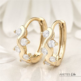 Hermosos Aretes En Plata Oro