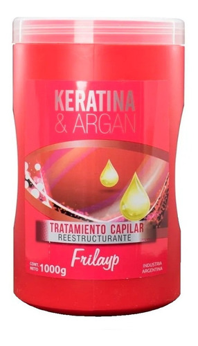 Tratamiento De Keratina Argan Frilayp Baño Capilar 1 Kg Full