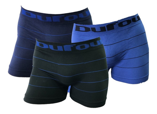 Pack Boxer Dufour Hombre X3 Algodón Rayas Sin Costura 11881