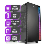 Pc Gamer Mancer, Amd Ryzen 5, 8gb Ddr4, Ssd 480gb