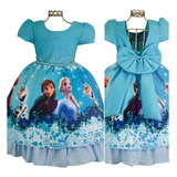 Vestido Infantil Olaf Elsa Ana Frozen Festa Luxo Roupa Tema