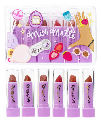 Kit 6 Mini Labiales Mate Trendy - g a $556