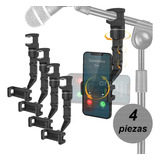 Set 4 Piezas Pinza Celular Para Base De Micrófono Pedestal G