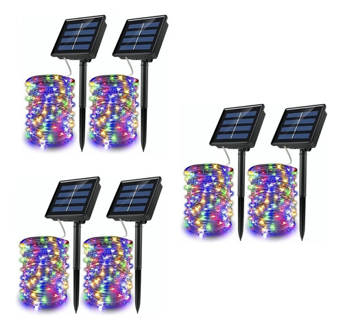 6pack 20m Tira De Luz De Navidad 200led Luces Solares Al Air