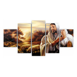 Kit Quadros Mosaico Mdf Jesus Bom Pastor 115x60cm