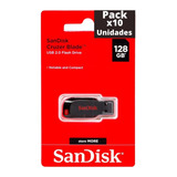 Pack X10 Pendrive Sandisk 128 Gb Pen Usb Somos Mayoristas