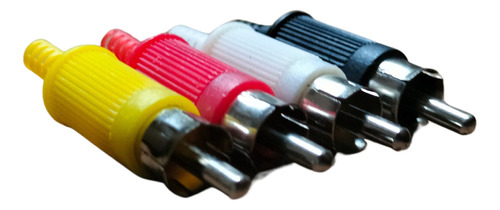 Kit 300 Plugs Rca Plástico Amarelo Vermelho Branco E Preto
