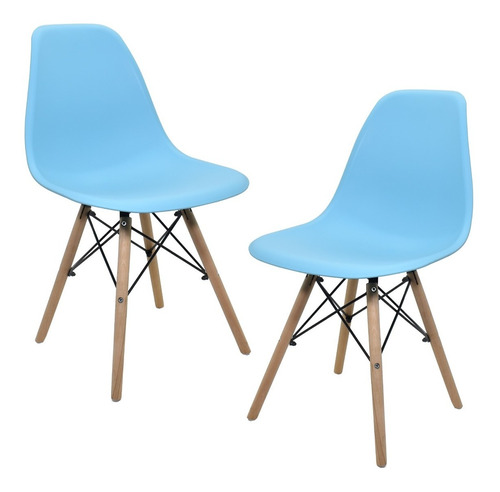 Set De 2 Sillas Eames Modernas Minimalistas Comedor Colores