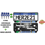 Suporte Placa Carro Campo Grande - Ms Personalizado Kit2 Sup