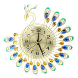 Reloj De Pared Pavo Real Con Pedrería 37cm