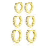 Aretes Aro Chapados En Oro 14 Quilates 3 Pares Aretes Pequeñ