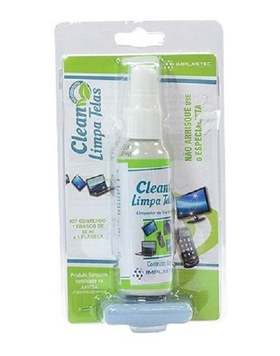 Clean Limpa Telas Implastec 60ml + Flanela Anti Risco