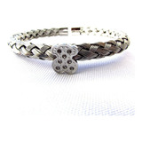 Hermoso Brazalete Oso Tous Trenza Mujer Acero Plata Cromada