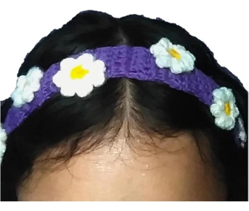 Diadema Crochet, Con 6 Flores