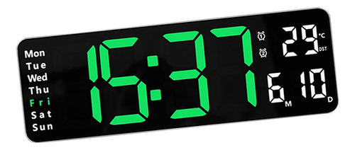 Reloj De Pared Digital Eléctrico Pantalla Verde-b Verde-b