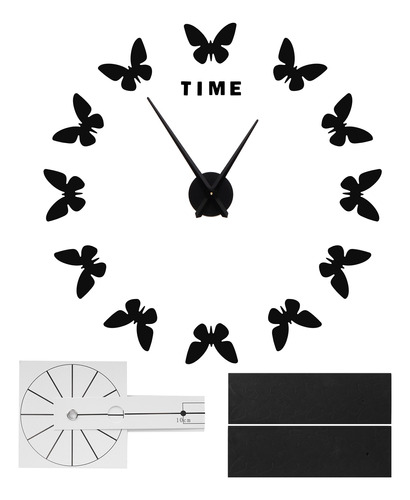 Reloj De Pared Grande Con Forma De Mariposa, Diseño Innovado