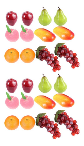 24 Piezas De Fruta Artificial Decorativa, Realista, Realista
