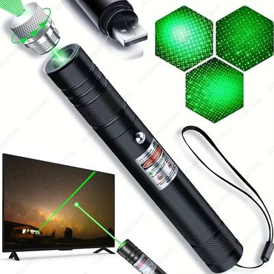 Apuntadores Laser Verde 5000mw, Puntero Láser Verde Proyector Con Carga Usb Recargable 30km,Bakeway puntero Láser Verdeportátil Con Proyector Para Exteriores Para Astronomía, Presentaciones | Meses sin interés
