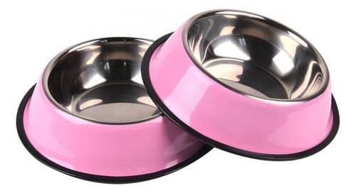 Comedero Perros Acero Inoxidable Color Chico 15,5cm Color Rosa