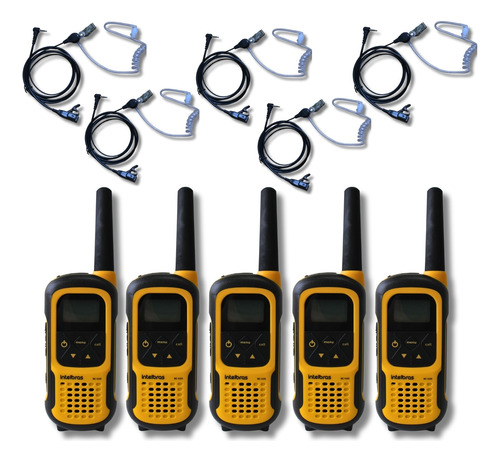5 Rádios Comunicadores Intelbras Rc 4102 + Fone Tubo Acústic