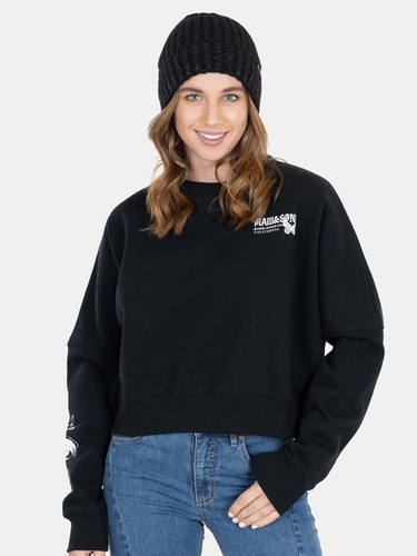 Poleron The Just Crew Neck Negro Mujer Maui And Sons