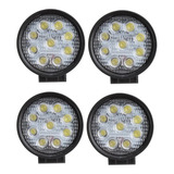 Pack 4 Foco Led Neblinero 27w Redondos 9 Led 4x4