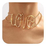 Jovono Gargantilla Collares Collar De Amor Dorado Collar Lla