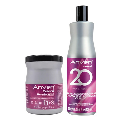Kit Decolorante Anven Rosa Tono 20 Vol | MercadoLibre