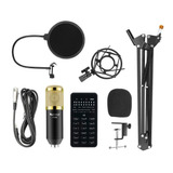 Combo Fifine F800-35 Microfono Placa De Audio Y Accesorios