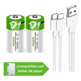 2 Pilas D Recargables Usb C 12 000mwh 1.5v Carga Rapida Lr20