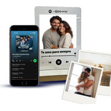 Placa Spotify Interativa + Fotos Polaroid - Personalizado