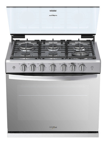 Estufa Empotrable Whirlpool Xpert Flamma Wer5100s A Gas/eléctrica 6 Quemadores  Gris Acero 127v Puerta Con Visor 5.1ft³