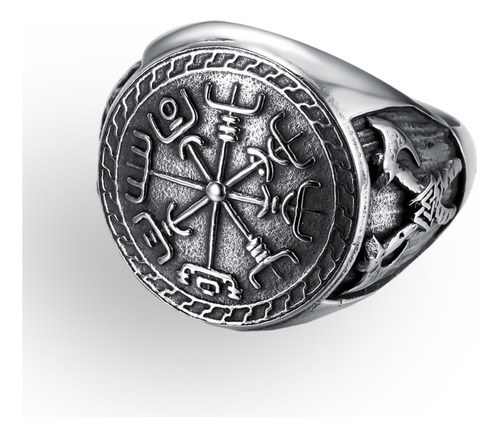 Anillo Compas De Odin Y Hachas De Perun Vikingo Poppe Flex